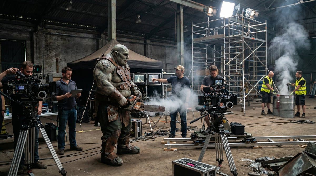 behind the scene shots of new live action remake of Quake - by Nano Banana Pro
