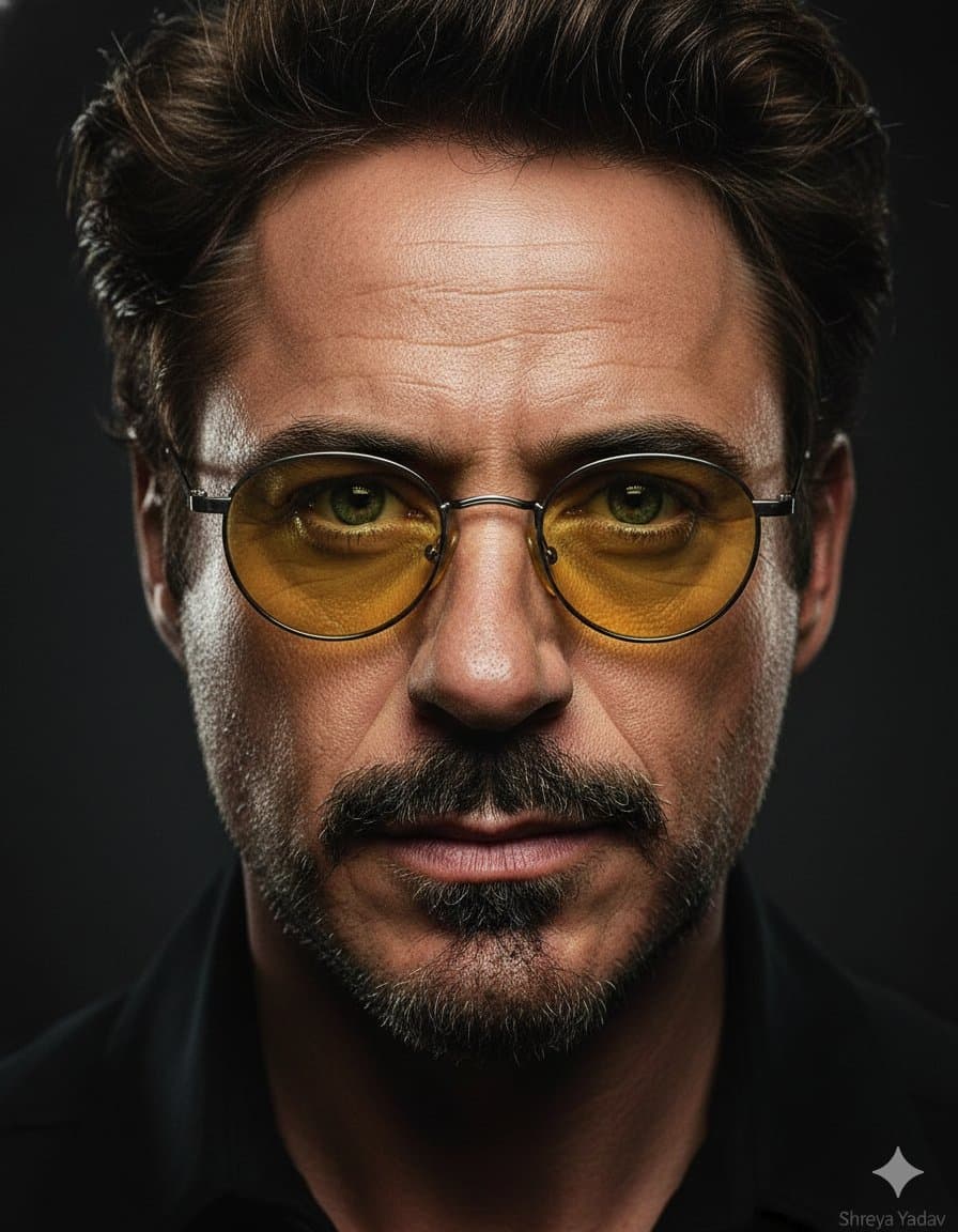 Rugged Man Close-up with Yellow-Tinted Sunglasses