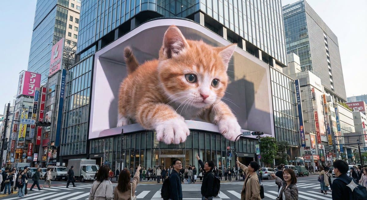Experience stunning glasses-free 3D visuals on an iconic urban LED