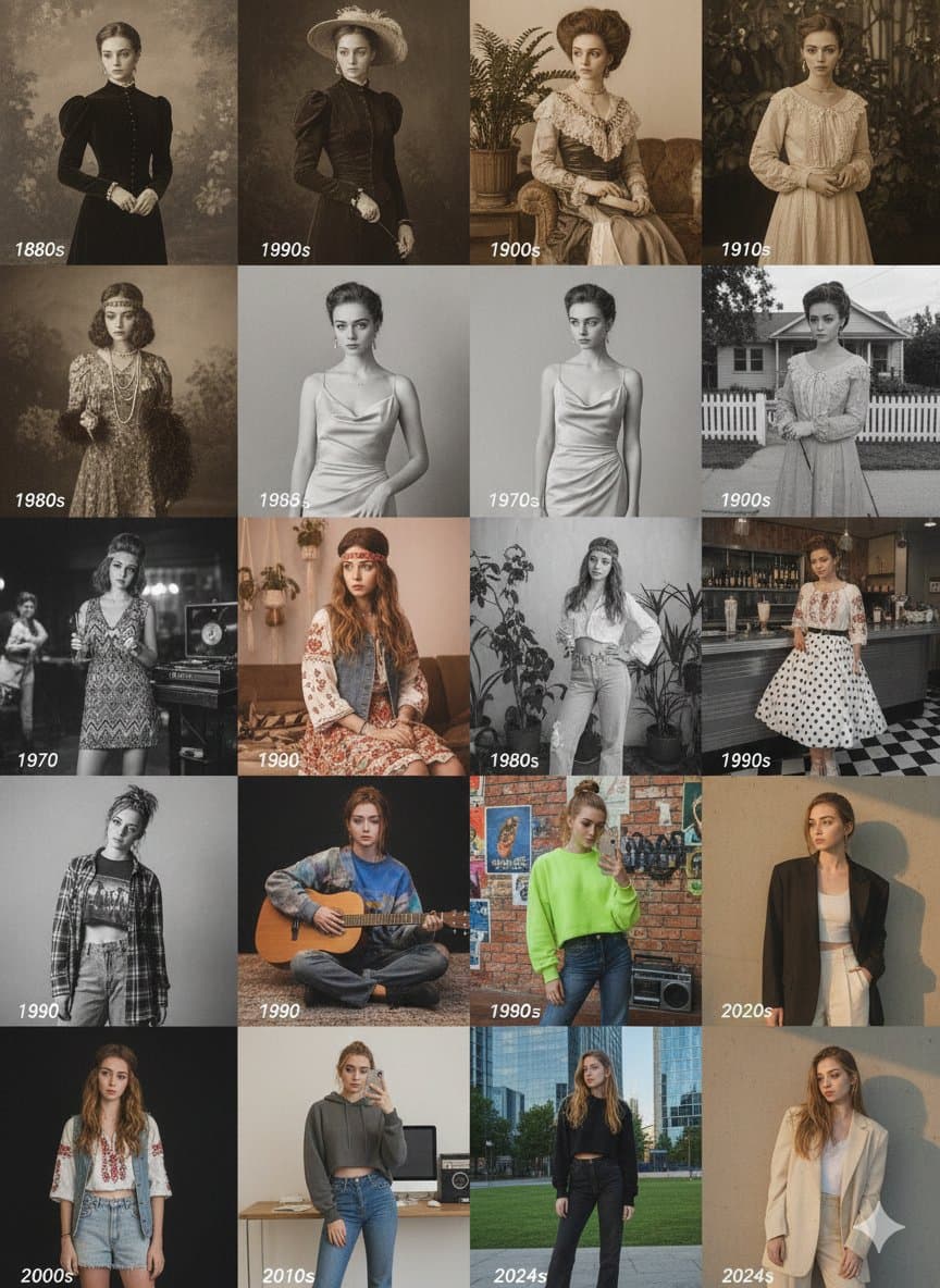 4x4 Decades Portrait Grid.