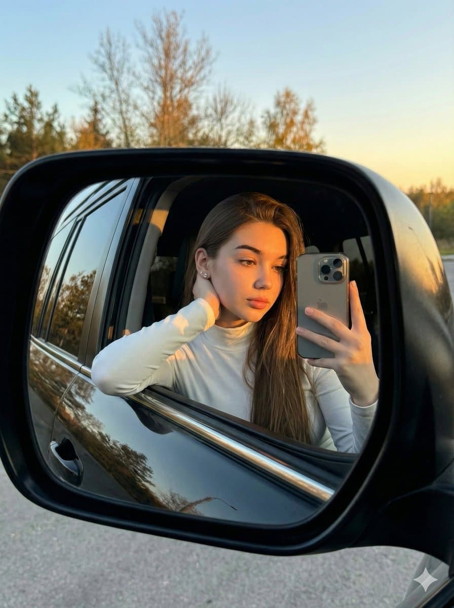 Young woman with long brown hair.