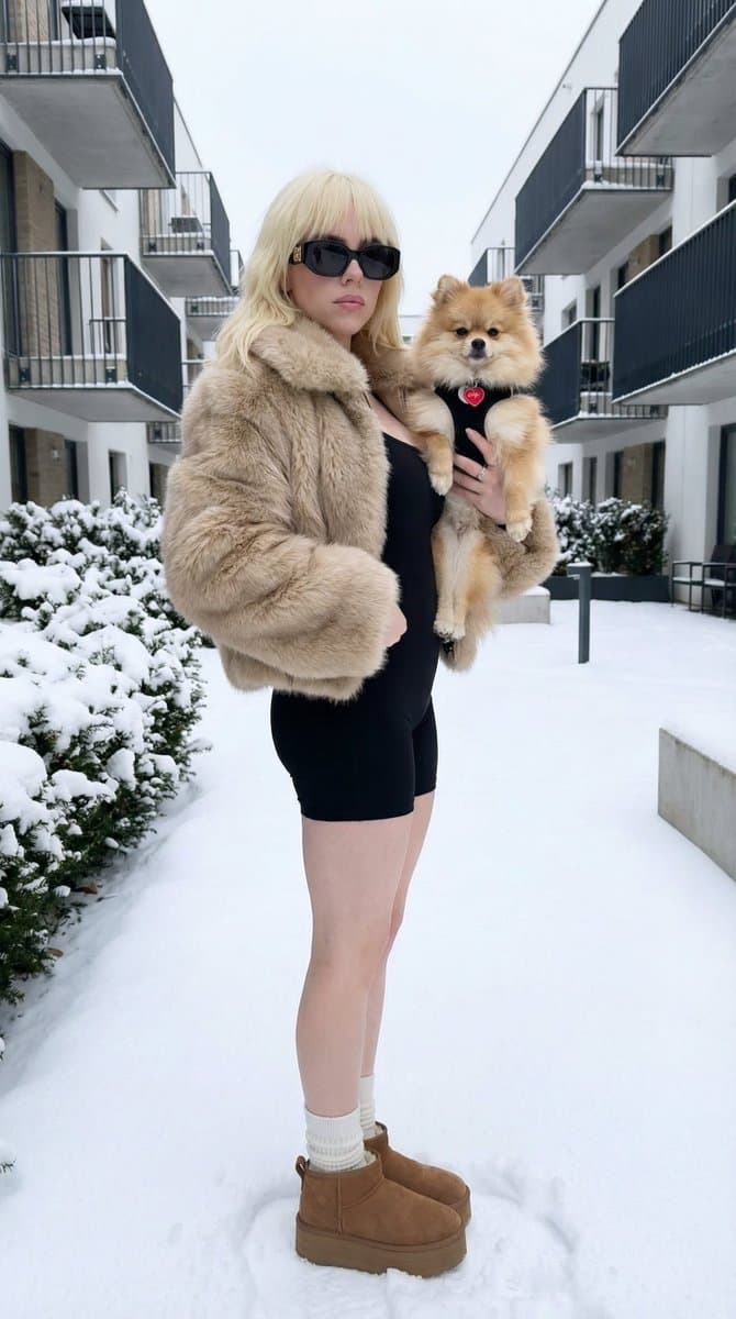 Winter Dog Hug