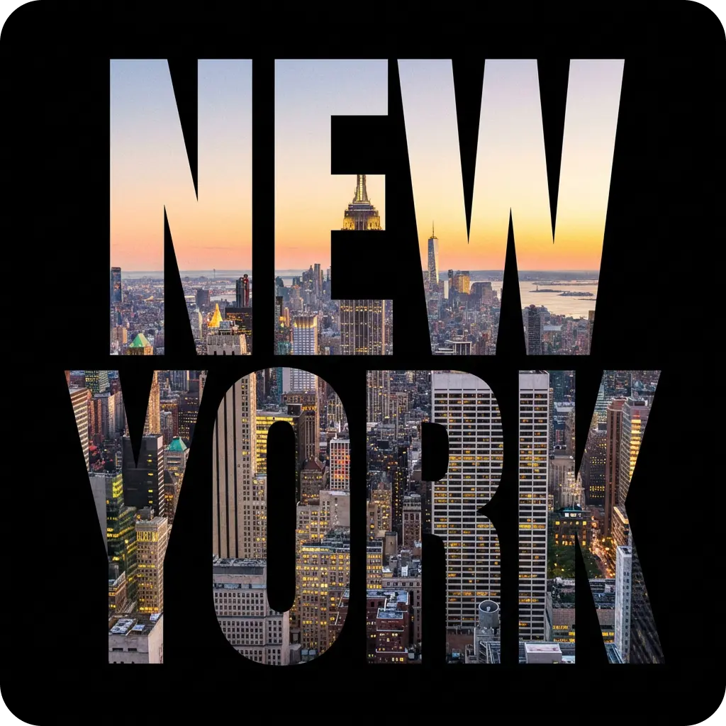 Typography as visual design — New York cutout poster